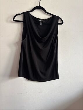 DKNY Black Draped Cowl Neck Camisole
